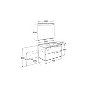 Aleyda Pack 2 Tiroirs Lavabo À Droite 800 Mm Bois Blanchi - ROCA A851835525 