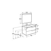 Aleyda Pack 2 Tiroirs Lavabo À Gauche 800 Mm Bois Blanchi - ROCA A851837525 