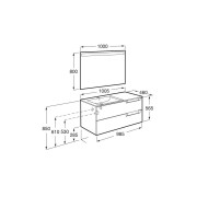 Aleyda Pack 2 Tiroirs Lavabo À Gauche 1000 Mm Noir Mat - ROCA A851840523 