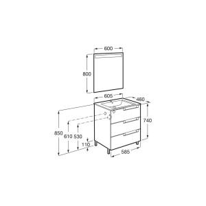 Aleyda Pack 3 Tiroirs 600 Mm Blanc Mat - ROCA A851841509 