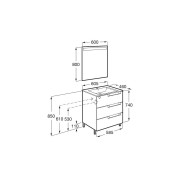 Aleyda Pack 3 Tiroirs 600 Mm Gris Pierre Mat - ROCA A851841514 