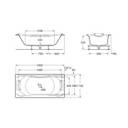 Baignoire Balnéo rectangulaire biplace à encastrer 1900X1100 Blanc Be Cool - ROCA A248052001 