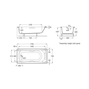 ROCA Becool 1700X700 Hm Total Blanc - A248342001 