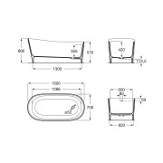 Maui Ronde Baignoire Stonex 1500X700  - ROCA A248499000 