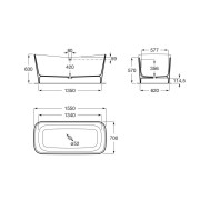 Maui Square Baignoire Stonex 1550X700 - ROCA A248502000 