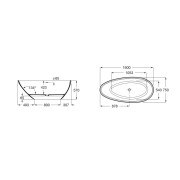 Kauai baignoire îlot en stonex avec trop plein 1600x750 blc - ROCA A248617000 
