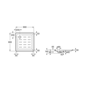 Easy Receveur Acryl 900X900 Epais.30Mm Blanc - ROCA A276081000 