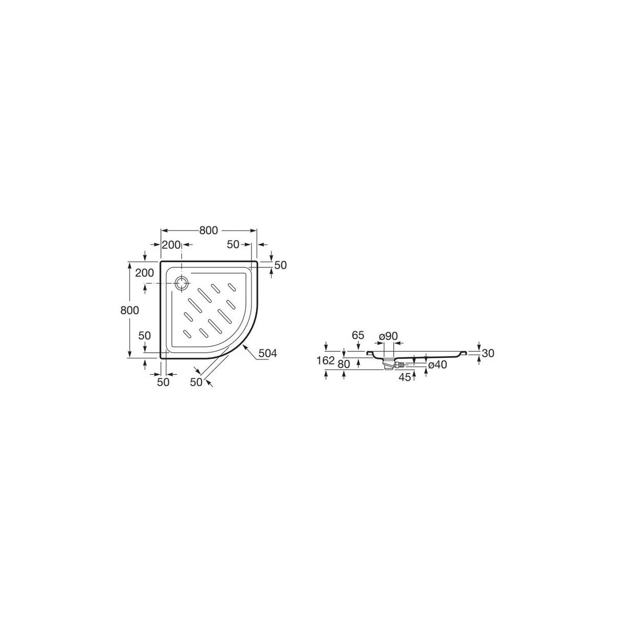 Easy Receveur Acryl 800 Angle Blanc - ROCA A276084000 