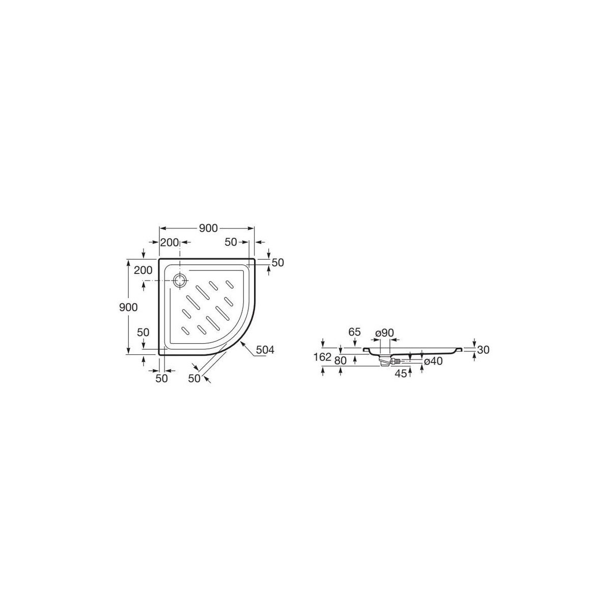Easy Receveur Acryl 900 Angle Blanc - ROCA A276085000 