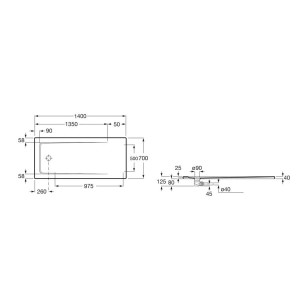Neo daiquiri 1400x700 a/vid blanc - ROCA A276181000 