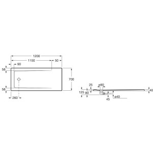 Neo daiquiri 1200x700 a/vid blanc - ROCA A276185000 
