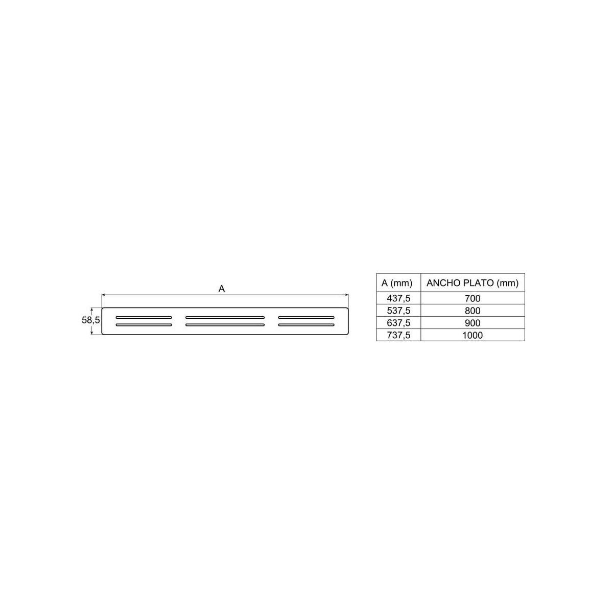 Aquos Grille De Vidage Inox 800 - ROCA A276360000 