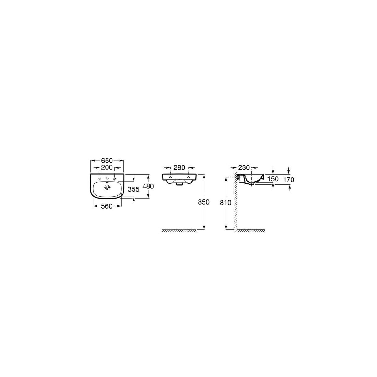 Debba Lav Susp 650X480 Blanc - ROCA A325993000 