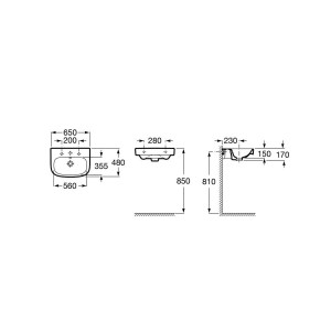 Debba Lav Susp 650X480 Blanc - ROCA A325993000 