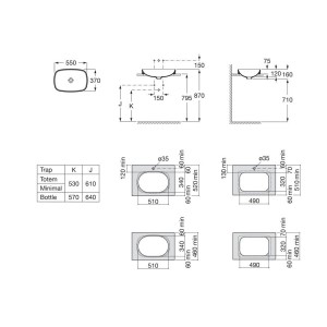 Inspira wb soft 550x370 semi-in café - ROCA A327504660 