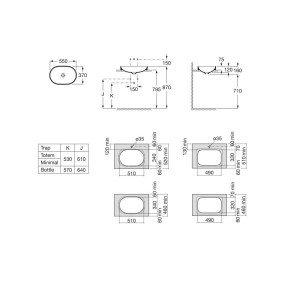 Inspira round semi-encastrée en fineceramic sans trop-plein 550x370 onyx - ROCA A327527640 