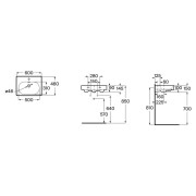 Meridian lavabo mural en fineceramic® blanc mat 600x460mm - ROCA A327742620 
