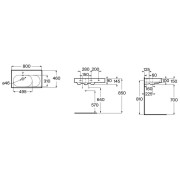 Meridian lavabo mural asymétrique gauche en fineceramic® blanc mat 800x460mm - ROCA A327743620 