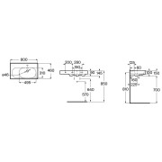 Meridian lavabo mural asymétrique droite en fineceramic® blanc mat 800x460mm - ROCA A327744620 
