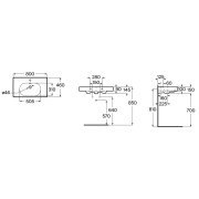 Meridian lavabo mural en fineceramic® blanc mat 800x460mm - ROCA A327745620 