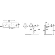 Meridian lavabo double mural en fineceramic® blanc mat 1200x460mm - ROCA A327747620 