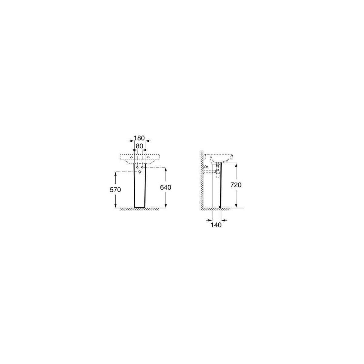 Colonne pour lavabo en porcelaine Debba - ROCA A335990000 