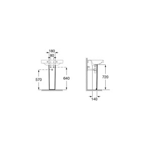 Colonne pour lavabo en porcelaine Debba - ROCA A335990000 