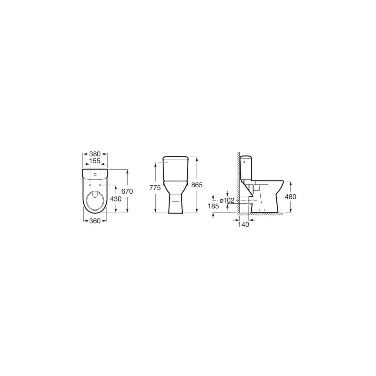 Access Reservoir Alimentation Inferieure 3/6L Blanc - ROCA A341231000 