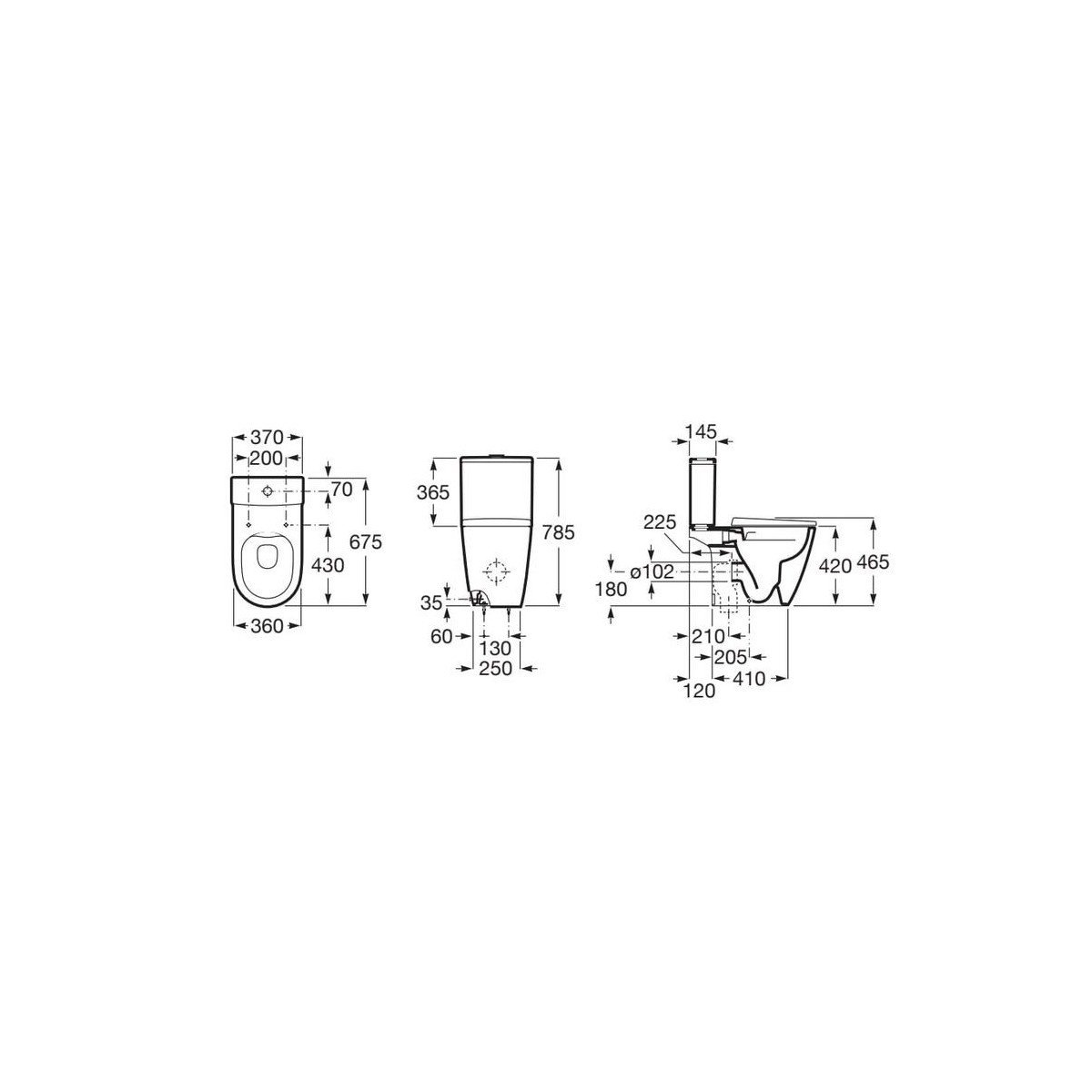 Réservoir WC Ona Blanc Brillant Alimentation Par Dessous - Roca A341681000 