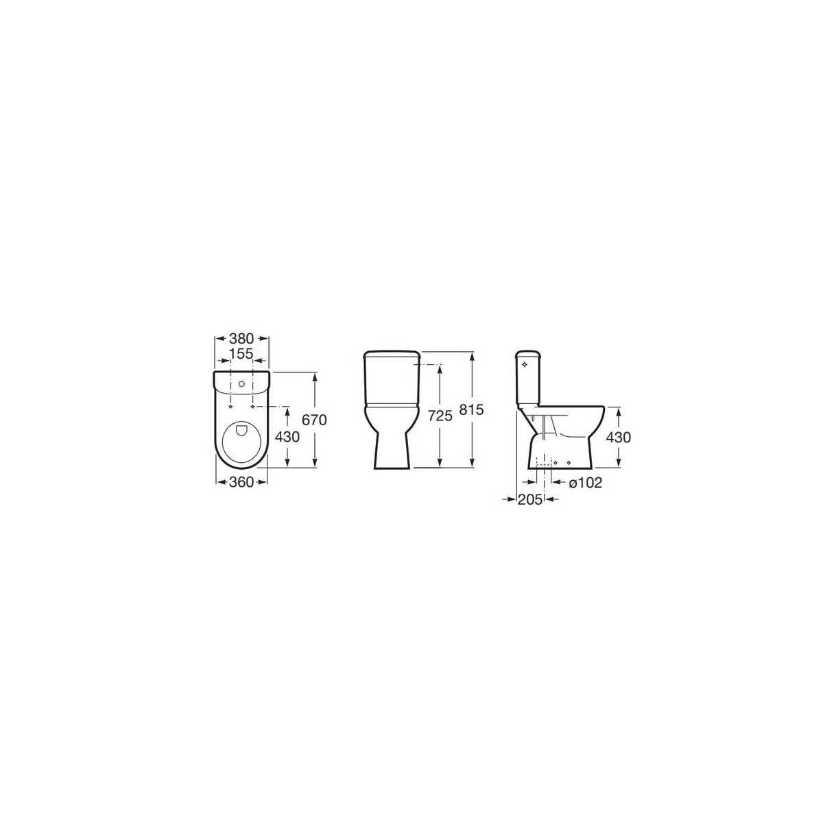 Access cuvette sortie verticale avec fixations blanc - ROCA A342237000 