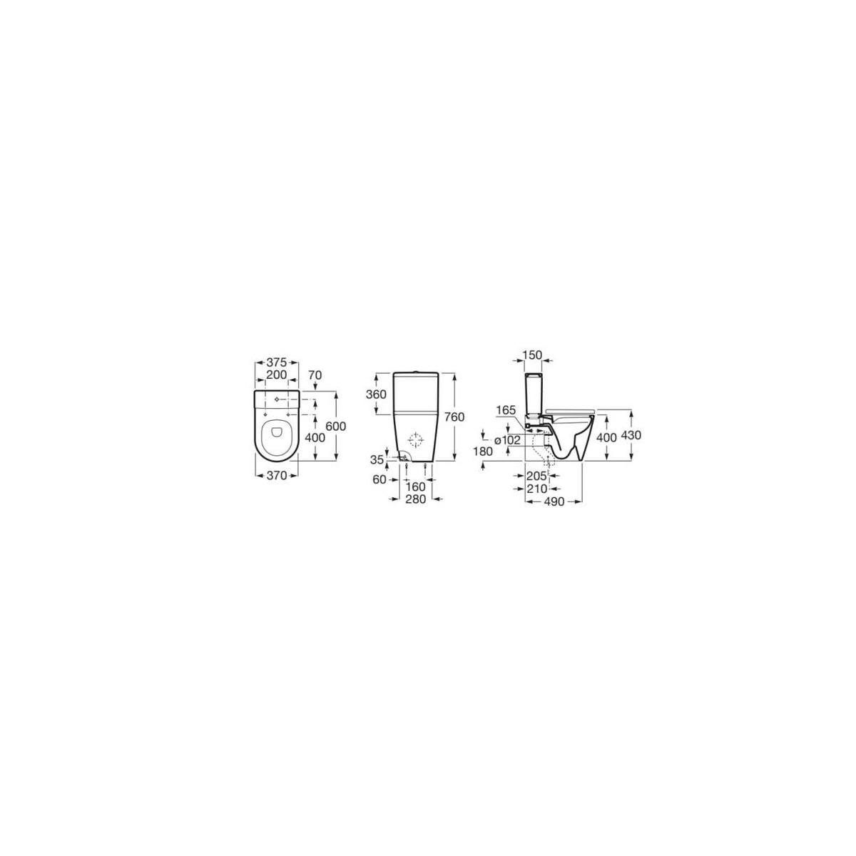 Inspira Rd Cuv Au Sol Cpt 600 Mm Dual Rimless Blanc Mat - ROCA A342529620 