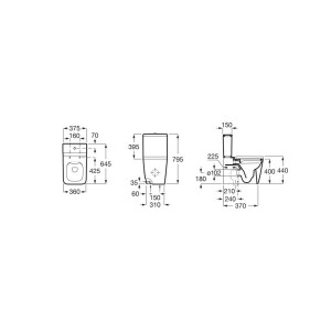 Inspira sq cuv au sol cc btw 645 mm dual rimless beige - ROCA A342536650 