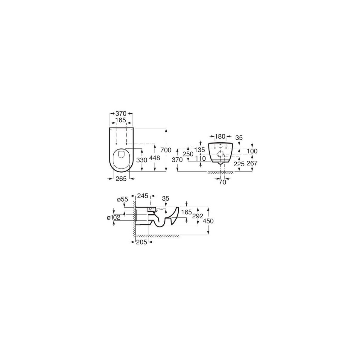 Access cuvette wc suspendue rimless rallongee blanc - ROCA A346236000 