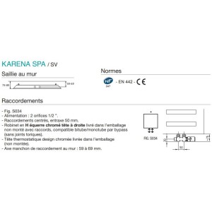 Sèche-serviette ACOVA - KARÉNA Spa eau chaude 327W SV-080-040