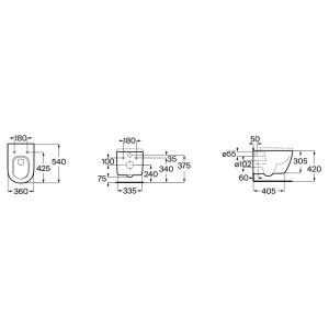 Meridian cuvette suspendue rimless vortex fixations cachées noir mat 540x360 - ROCA A346747080 