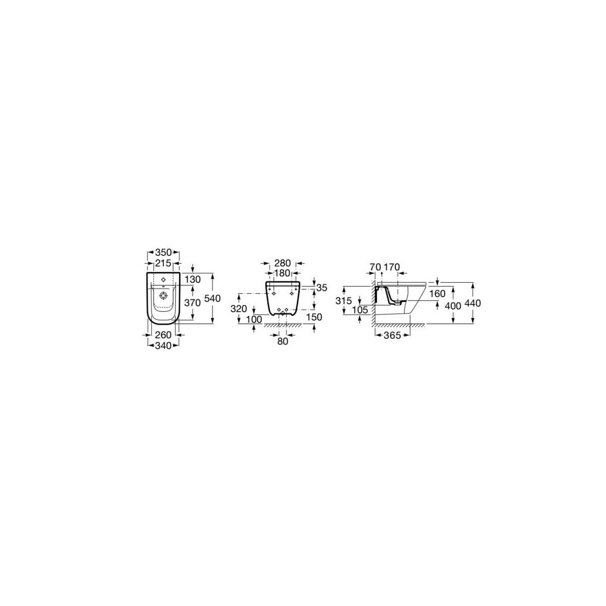 ROCA The Gap Bidet Suspendu Blanc - A357475000 