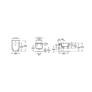 ROCA Inspira Round Bidet Suspendu 370X560 Blanc - A357525000 