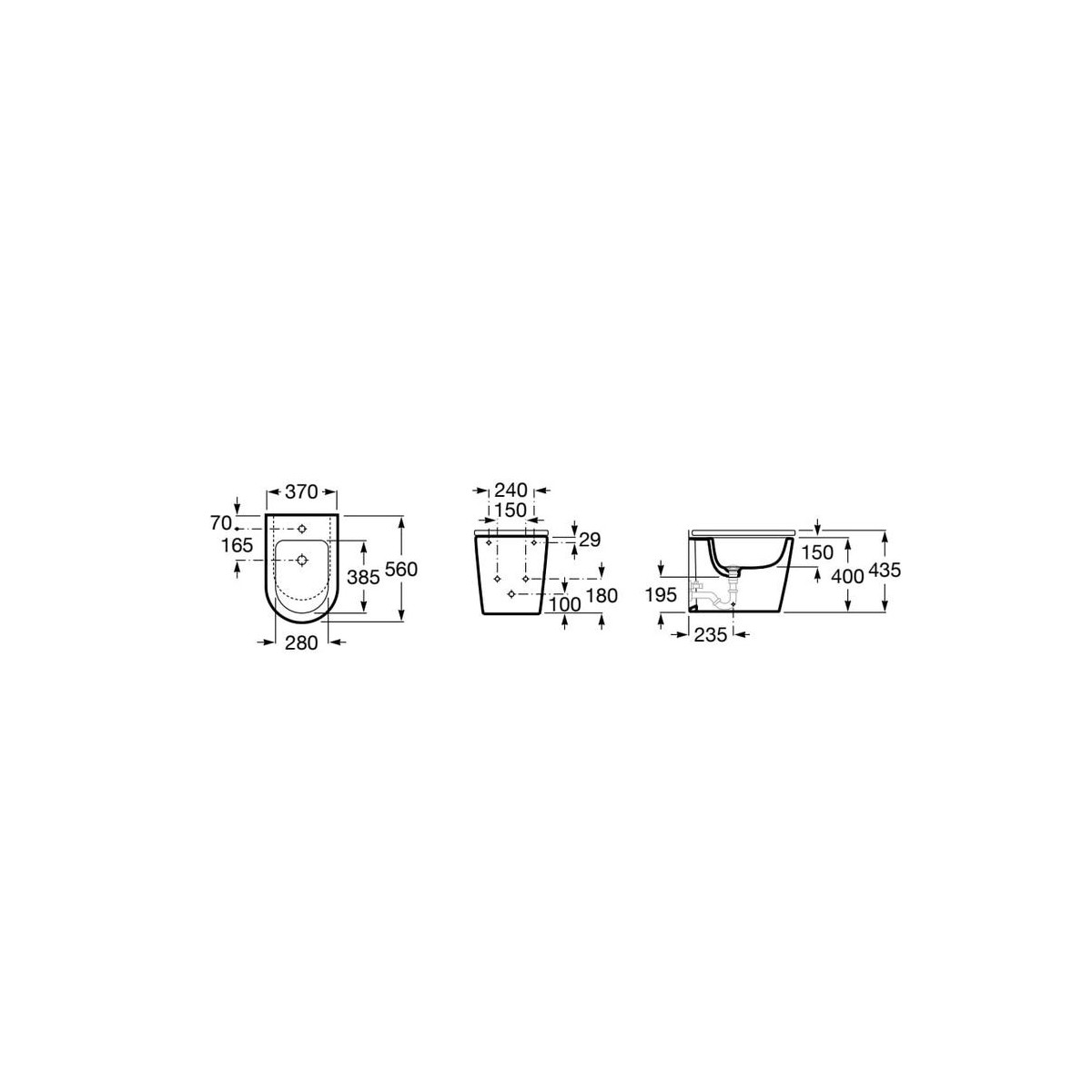 ROCA Inspira Round Bidet Au Sol 560X370 Blanc - A357527000 