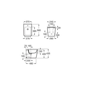 Inspira square bidet au sol 560x370 beige - ROCA A357537650 
