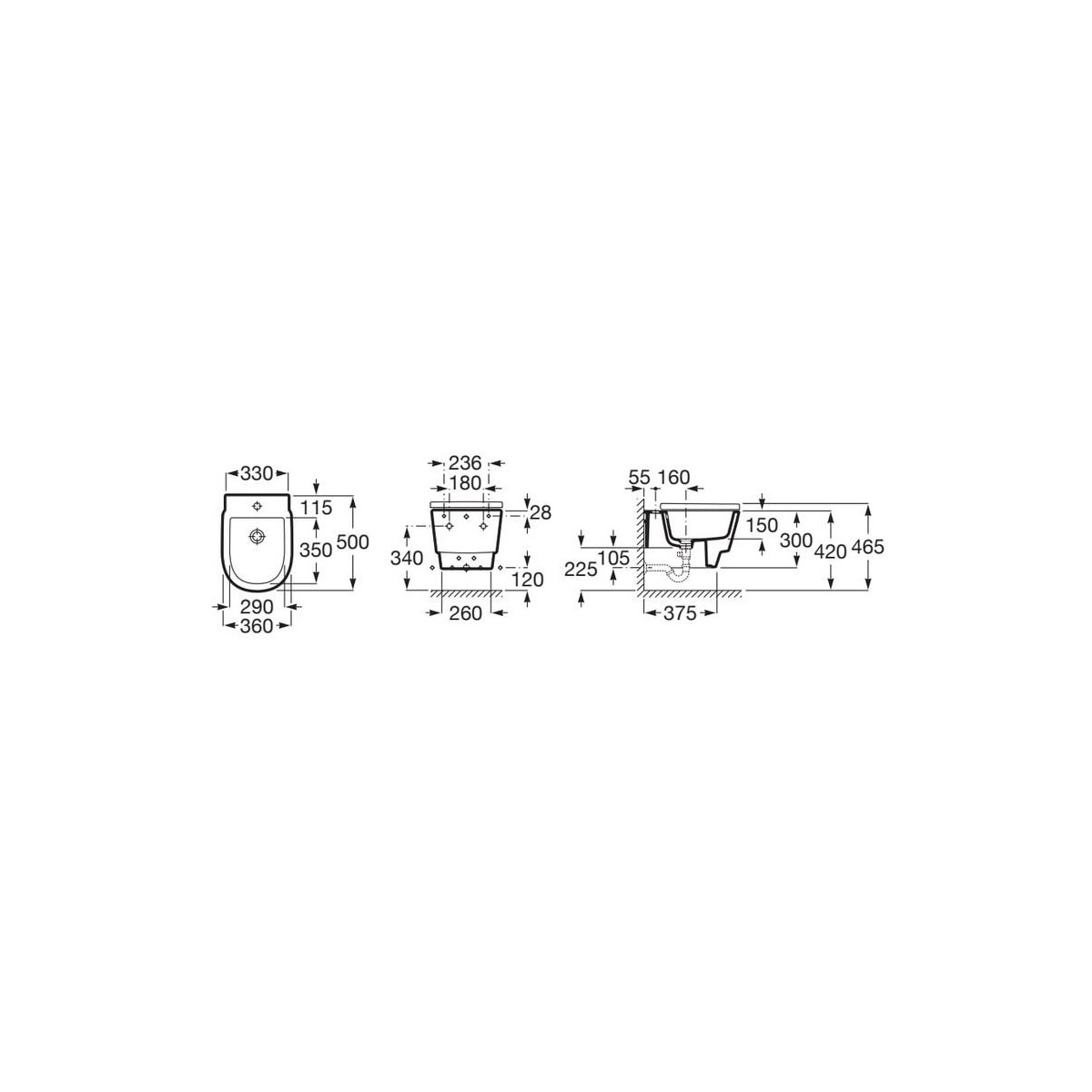 Tura bidet suspendu blanc brillant - ROCA A357695000 