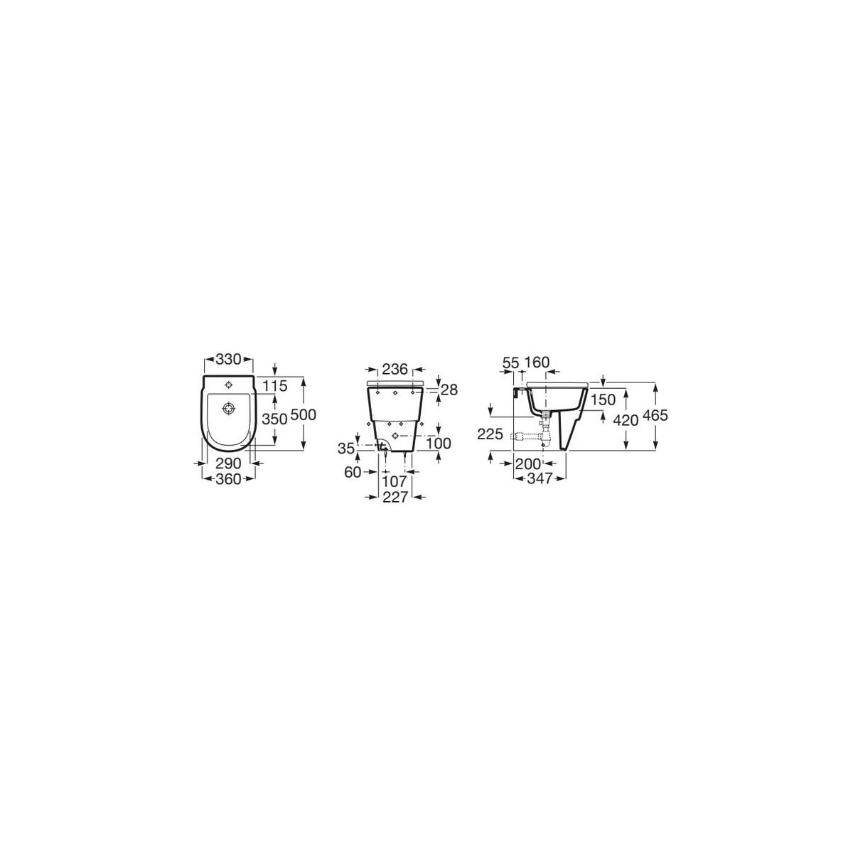 Tura bidet au sol blanc mat - ROCA A357697620 