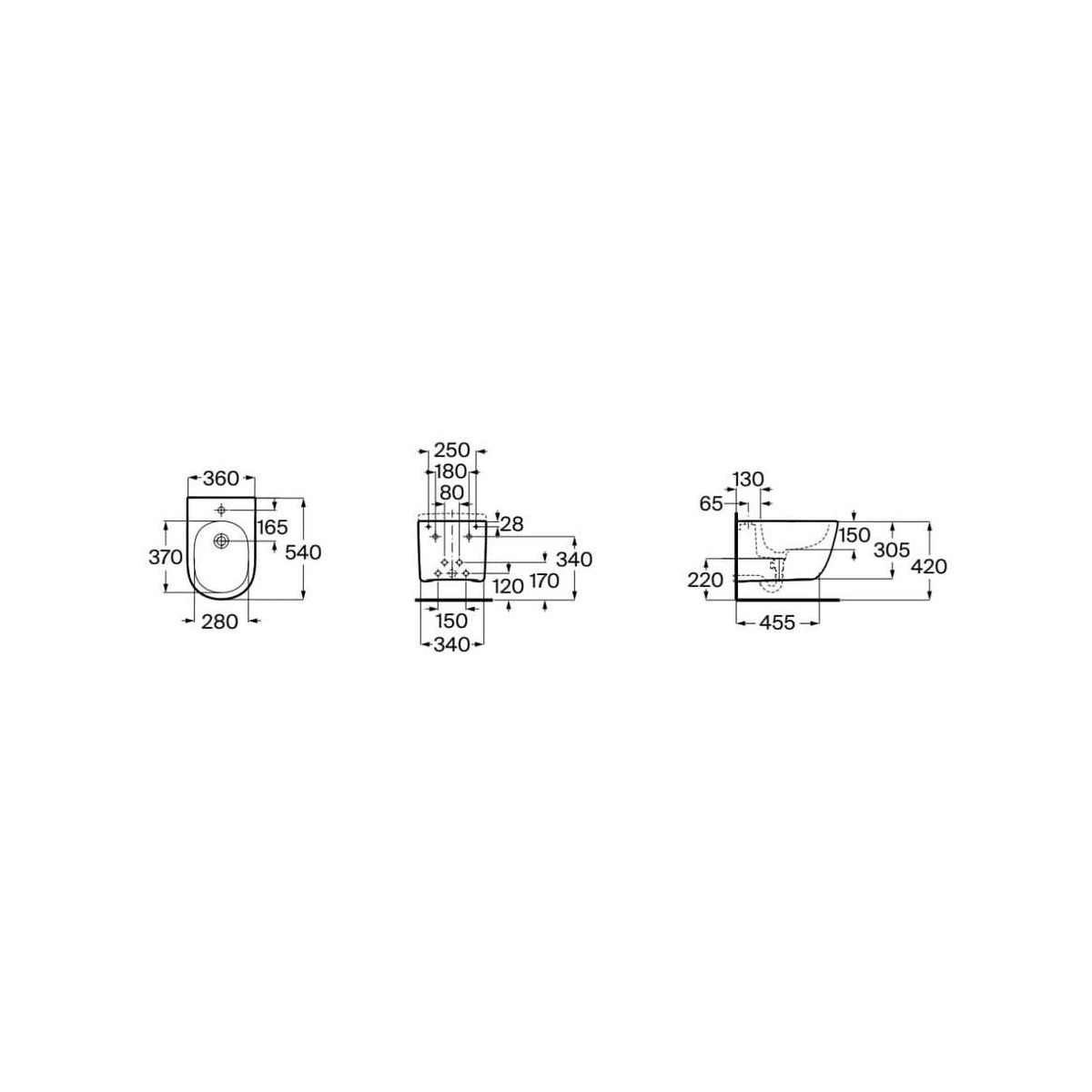 Meridian bidet suspendu blanc mat - ROCA A357745620 