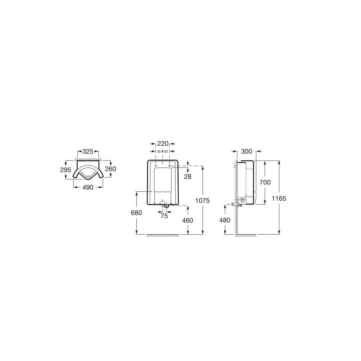 Site Frontal Urinoir Alimentation Inferieure Blanc - ROCA A359605000 
