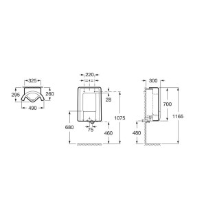 Site Frontal Urinoir Alimentation Superieure Blanc - ROCA A359607000 