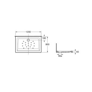 Malta Extra Plat 120X80 Blanc - ROCA A373516000 