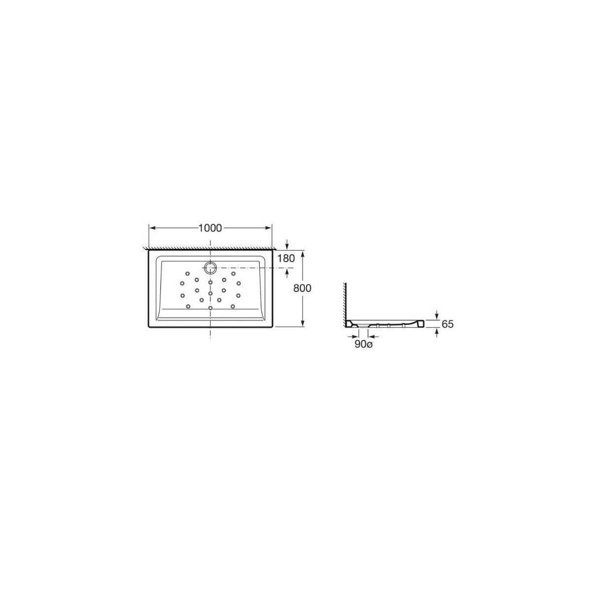 Malta Extra Plat 100X80 Blanc - ROCA A373517000 