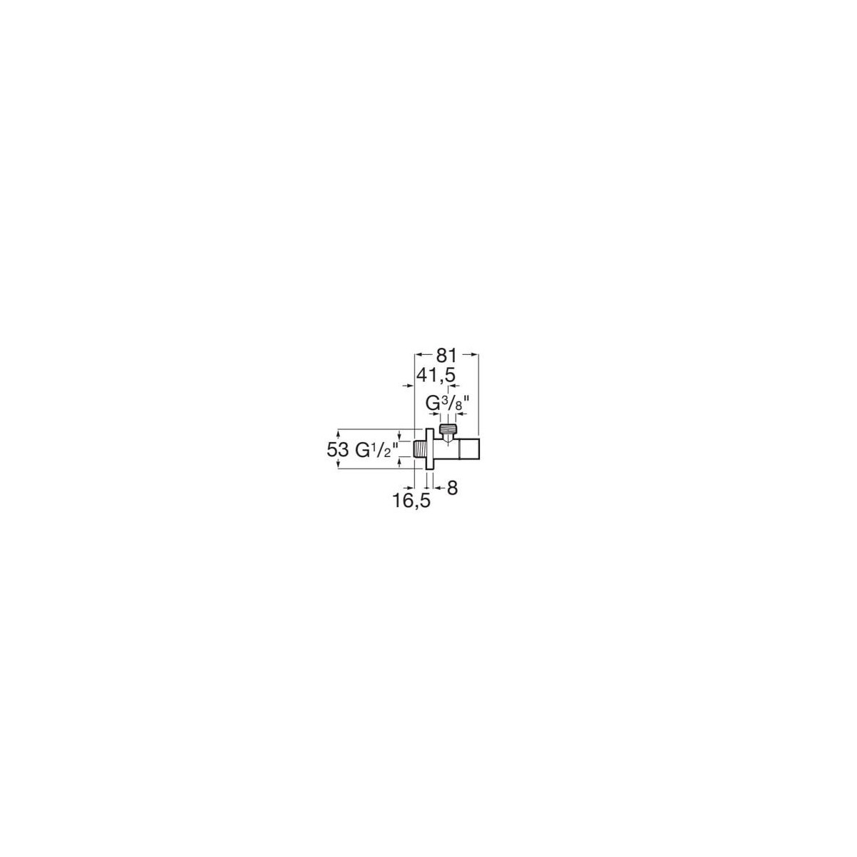 Robinet D'Arrêt Équerre Square Tête Céramique 1/2” - ROCA A525167900 