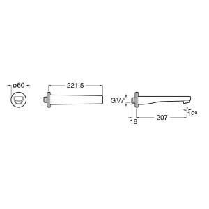 Naia Bec Mural Carre Pour Baignoire Chrome - ROCA A525308900 
