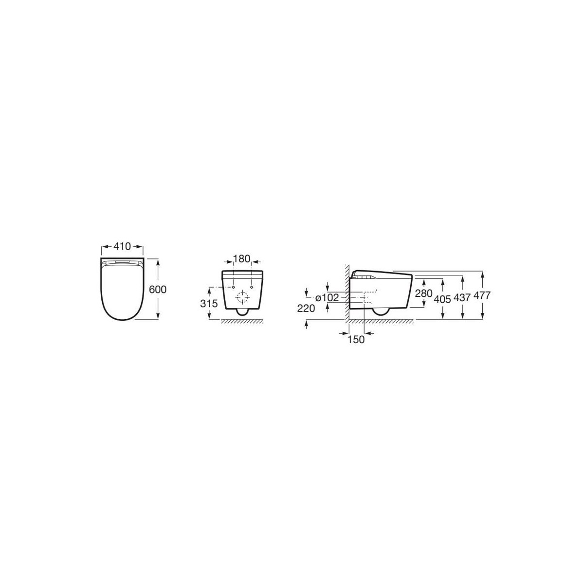In-wash in-tank insignia wc lavant suspendu - ROCA A803104001 
