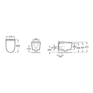 In-wash in-tank insignia wc lavant suspendu - ROCA A803104001 